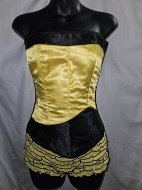 NWT 24"/S STAR TREK YELLOW SILK NIGHTINGALE CORSET TIGHT LACING UNIFORM